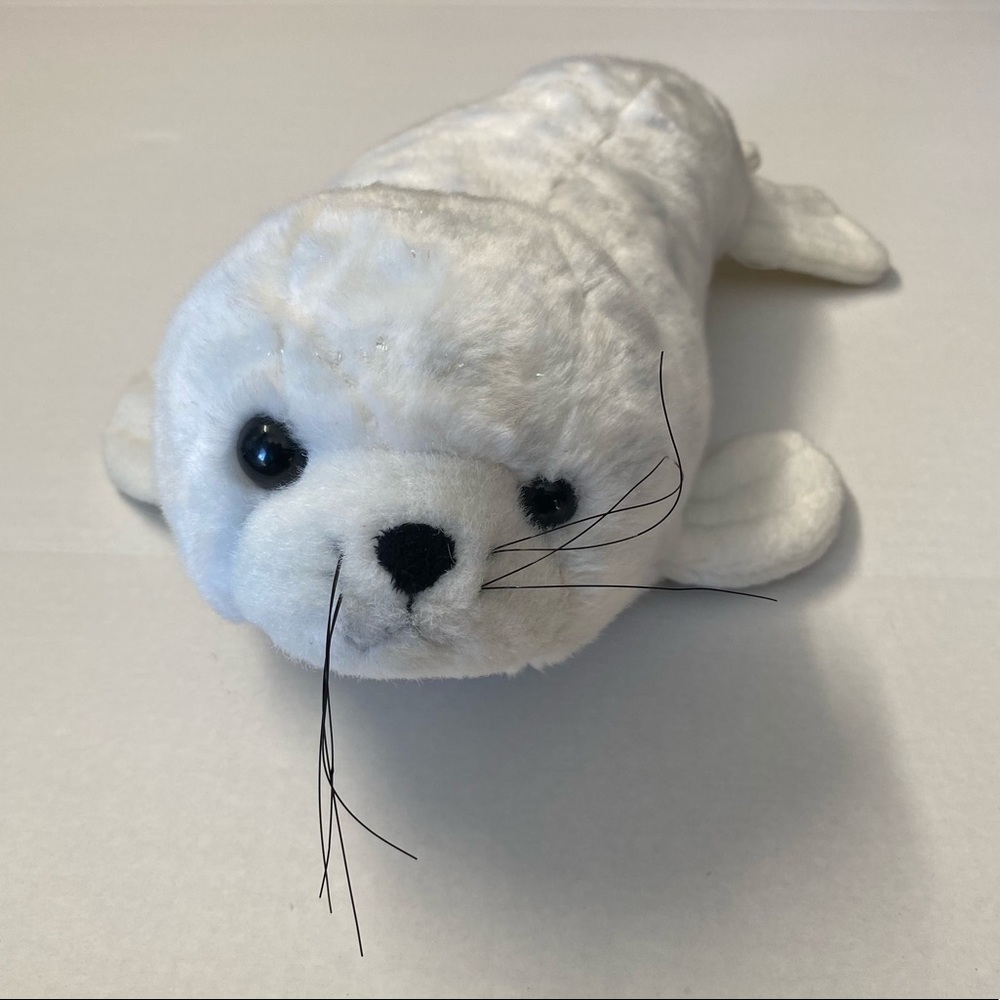Sparkly Light Blue Spotted Seal Stuffed Animal